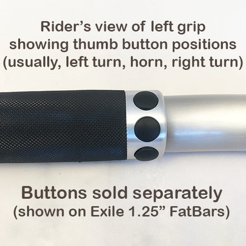 Rubber Insert Grips with optional button-mounting holes