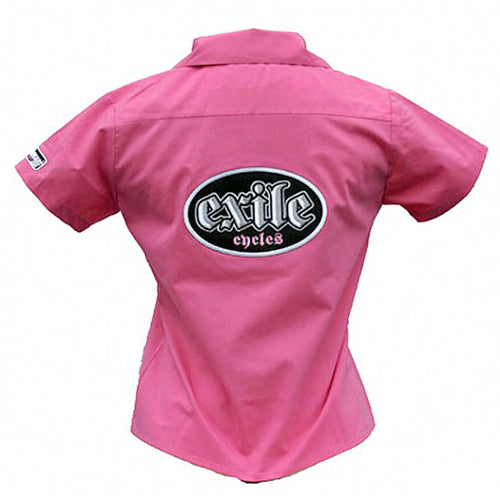 Women's Fitted Work Shirt, Black or Pink – Exile Cycles