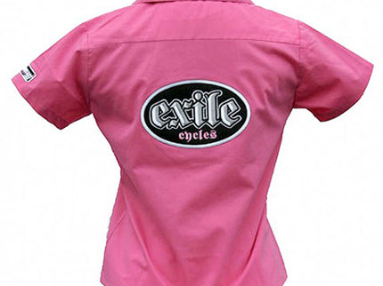 Women's Fitted Work Shirt, Black or Pink