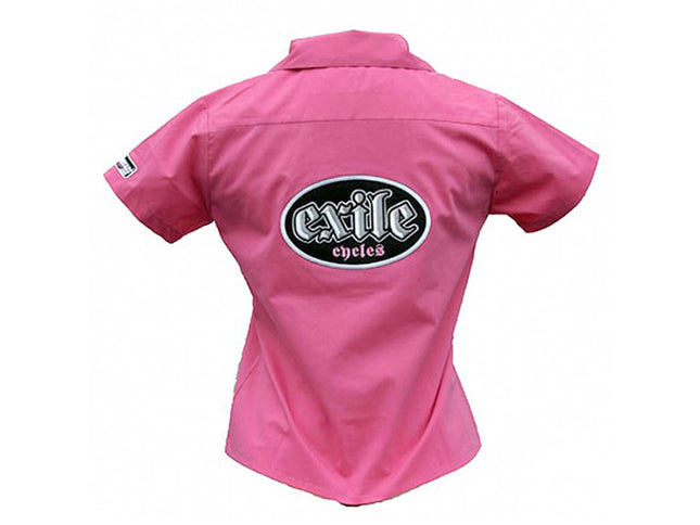 Women's Fitted Work Shirt, Black or Pink