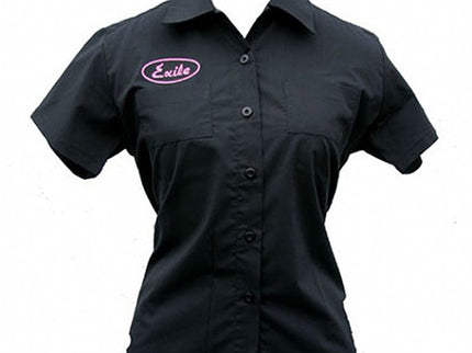 Women's Fitted Work Shirt, Black or Pink