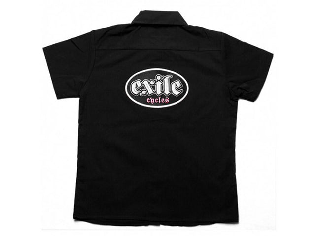 Women's Fitted Work Shirt, Black or Pink