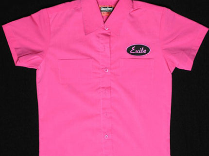 Women's Fitted Work Shirt, Black or Pink