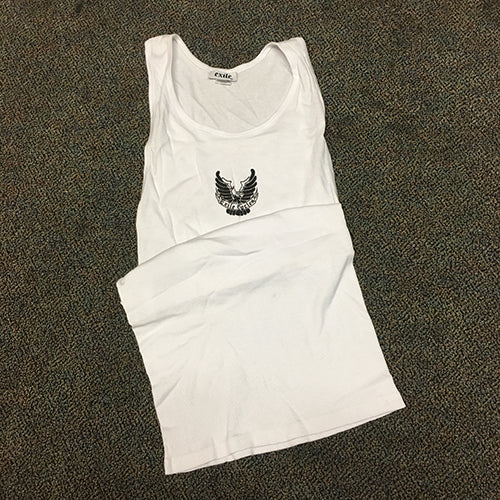 Eagle Wifebeater, White, XL & XXL only – Exile Cycles